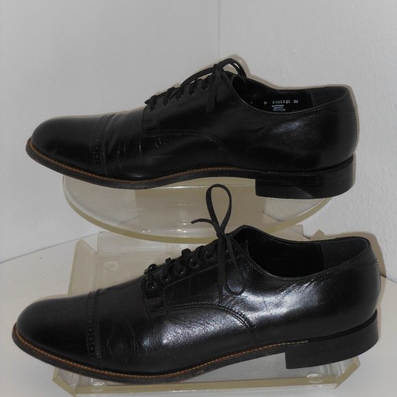 STATFORD AND STACEY ADAMS BLACK LEATHER OXFORD STYLE SHOE LOT SIZE 11 MEDIUM main image 6